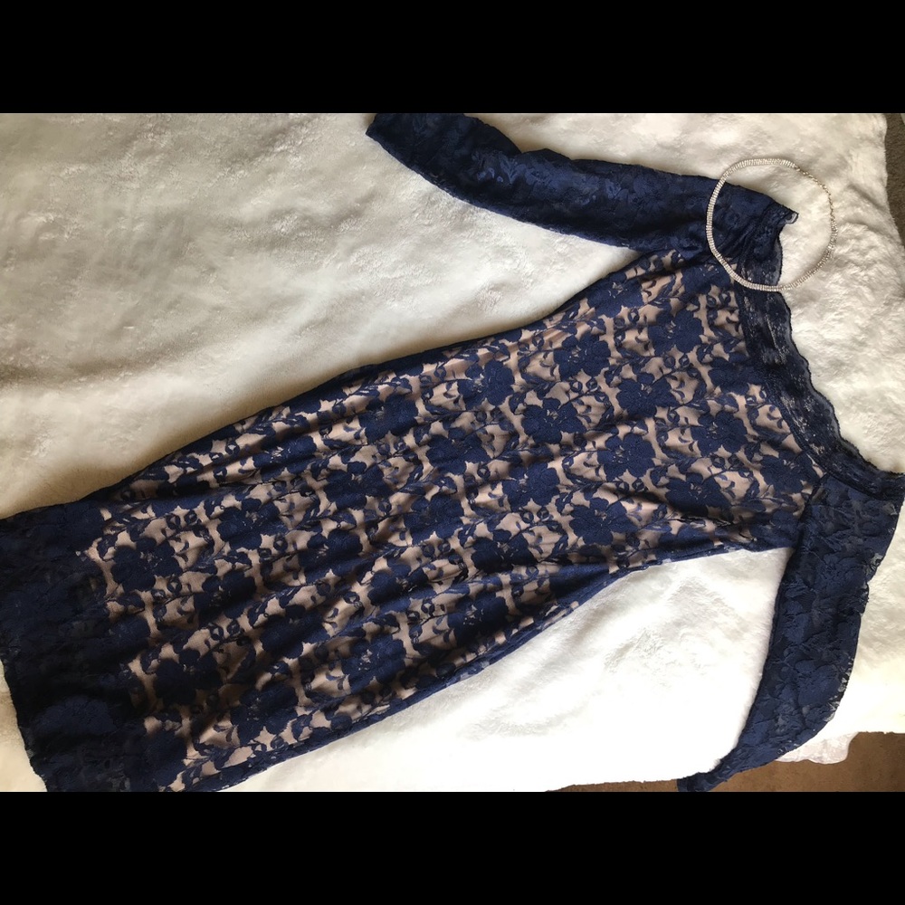 Navy blue lace dress